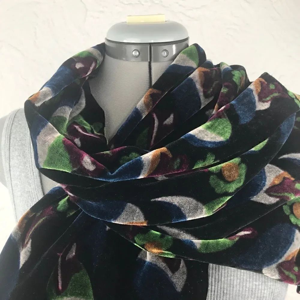Chelsey by Joseph Silk Blend Velvety Floral Scarf